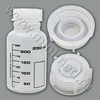 Банка широкогорлая для реактивов, с делениями, п/п 250 мл, с черной градуир., п/п, LAMAPLAST