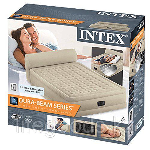 Двуспальная надувная кровать со спинкой и встроенным насосом, Intex 64460 - фото 7 - id-p49056794