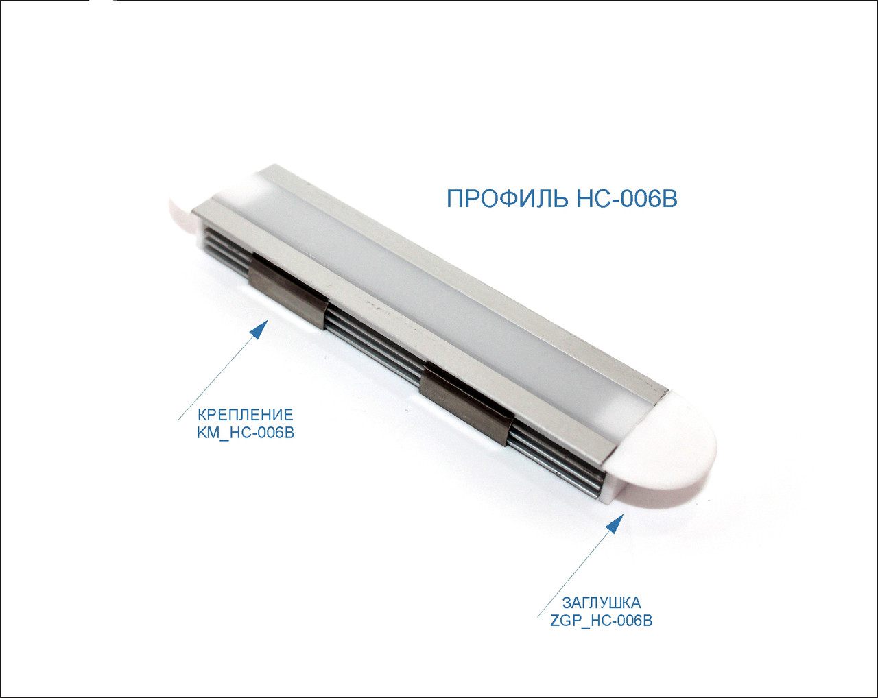 Алюминиевый профиль для подсветки с рассеивателем (встраиваемый прямой HC-006В 23,8х12) - фото 3 - id-p48426778