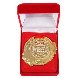 Медаль в бархатной коробке "Золотой босс", диам 5 см