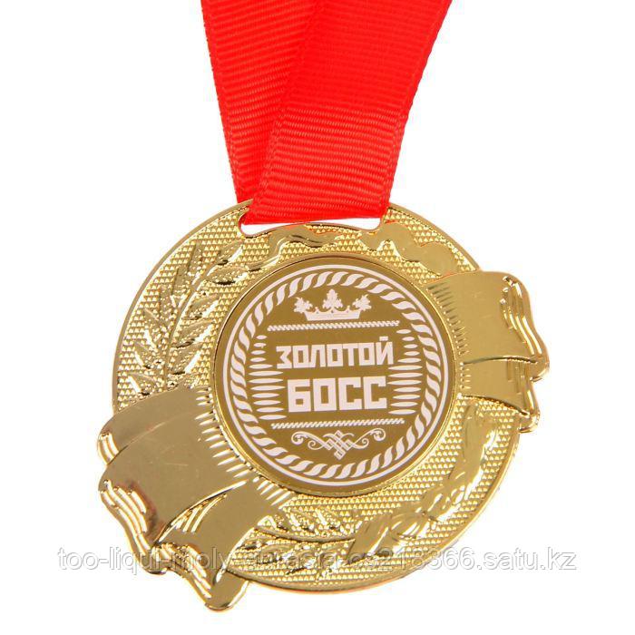 Медаль в бархатной коробке "Золотой босс", диам 5 см - фото 2 - id-p49081686