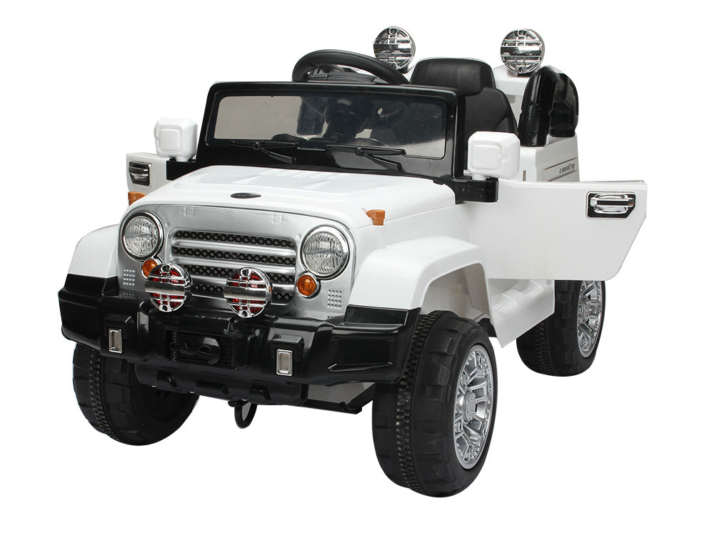 Детский электромобиль Jeep Wrangler с пультом ДУ (белый)