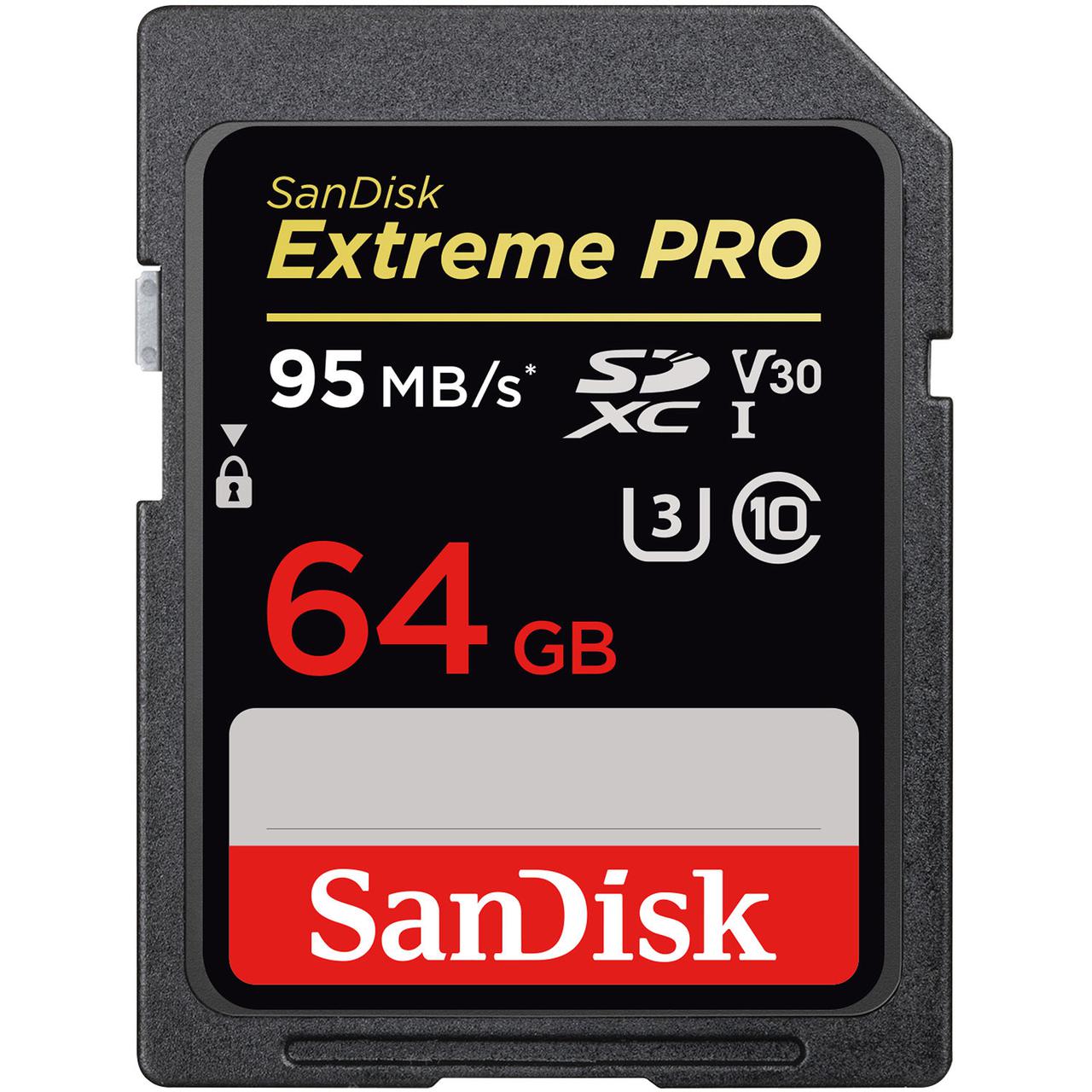 Карта памяти SD 64GB Class 10 U3 SanDisk SDSDXXG-064G-GN4IN