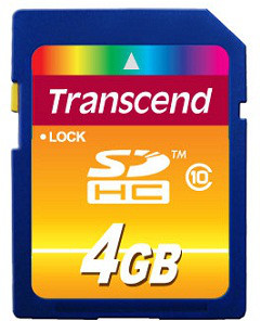 Карта памяти SD 4GB Class 10 Transcend TS4GSDHC10 - фото 1 - id-p49101223