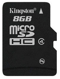 Карта памяти MicroSD 8GB Class 4 Kingston SDC4/8GBSP