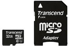 Карта памяти MicroSD 32GB Class 10 U1 Transcend TS32GUSDU1