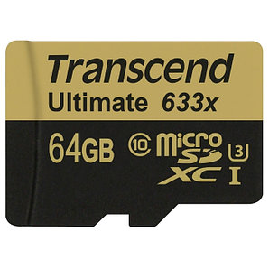 Карта памяти MicroSD 64GB Class 10 U3 Transcend TS64GUSDU3