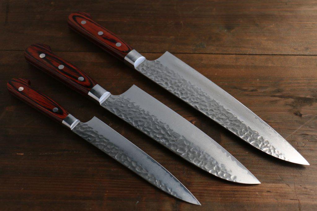 Sakai Takayuki 33 слоя VG10 набор кухонных ножей (шеф, сантоку, универсальный) - фото 2 - id-p49113609
