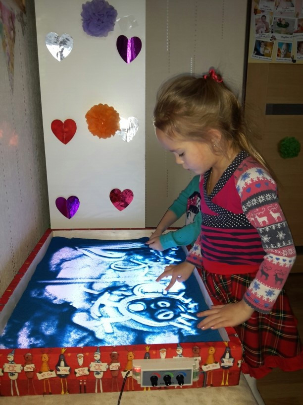 Планшет для рисования песком 50*70+12 с блоком управления цветной подсветки "КРУТИЛКИ"