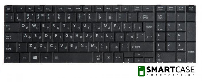 Клавиатура для ноутбука Toshiba Satellite C50, C50D (черная, RU) - фото 2 - id-p49123059