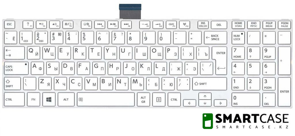 Клавиатура для ноутбука Toshiba Satellite C55-A (белая, RU) (id 49124509)
