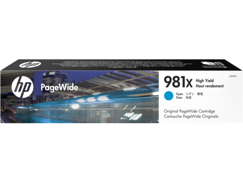 HP L0R09A , Оригинальный картридж PageWide увеличенной емкости, Голубой , HP 981X.