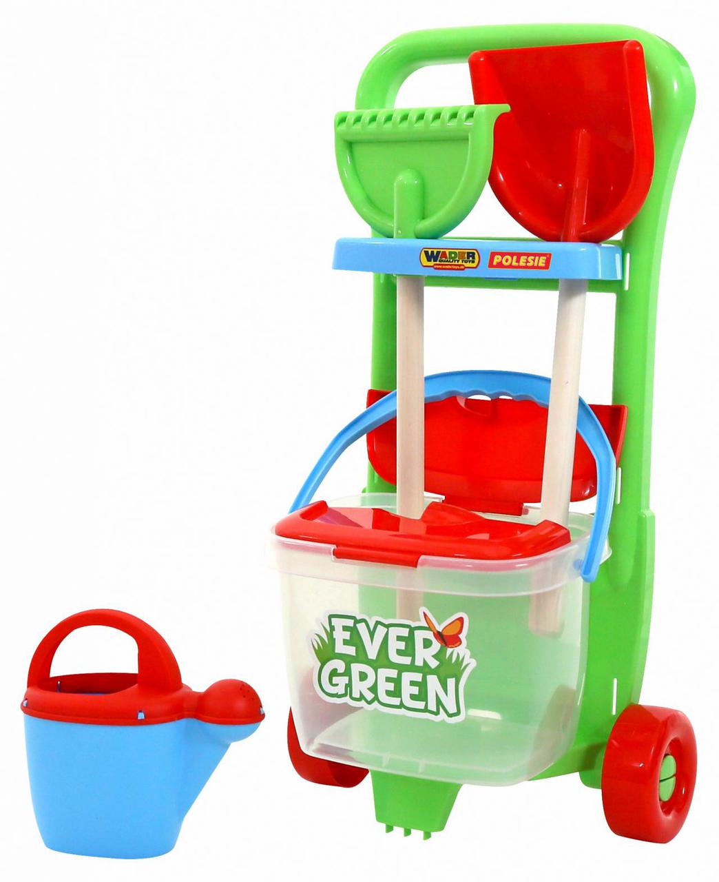 Набор №395 "Ever Green": Тележка "Caddie", лопата №15, грабли №15, ведро №8, лейка №10