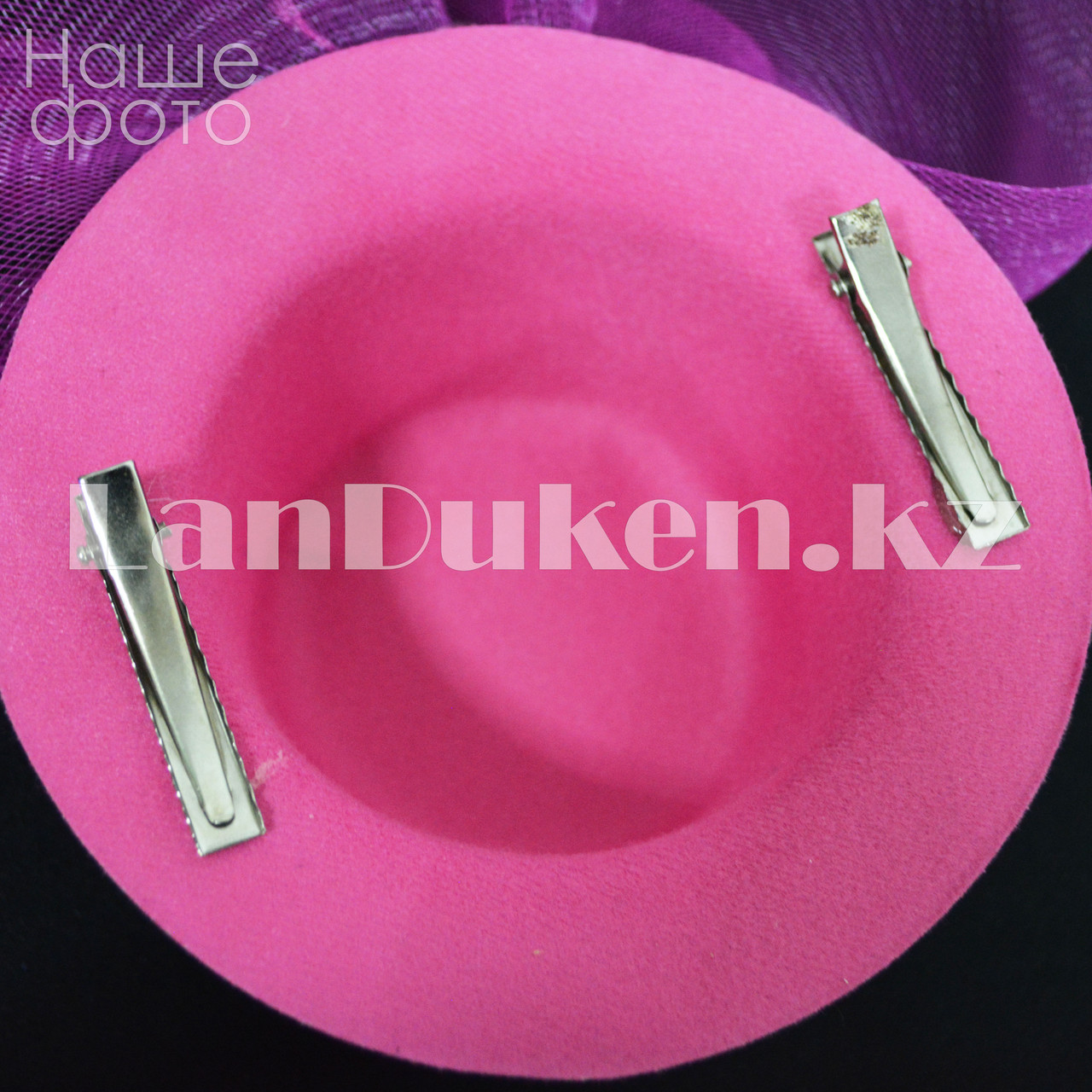 Женская мини шляпа (розовая) - фото 3 - id-p48954297