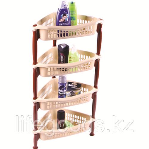 Этажерка угловая 4-х секционная, пластиковая, DDStyle 04214