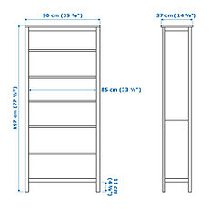 Стеллаж ХЕМНЭС белая морилка Икеа Астана, IKEA, фото 3