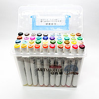 Профессиональные фломастеры двухсторонние, 40 шт.