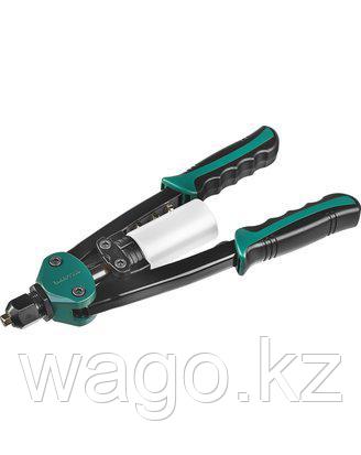 ЗАКЛЕПОЧНИК РУЧНОЙ ДВУРУЧНЫЙ КОМПАКТНЫЙ KRAFTOOL 31160, MAXKRAFT-64 ДЛЯ ЗАКЛЁПОК ИЗ AL, СТАЛИ, НЕРЖ СТАЛИ D=3,, фото 2