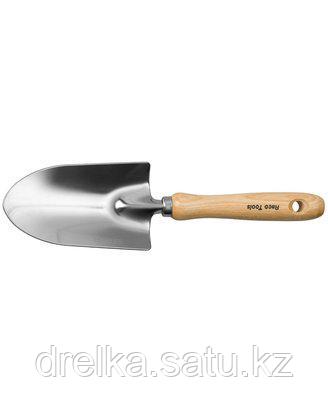 Совок посадочный RACO 42075-53551, LUXURY, широкий, с полотном из нержавеющей стали и дубовой ручкой, 315 мм , фото 2