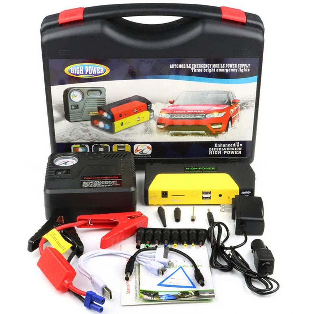 Пусковое зарядное устройство компрессор. High power jump starter. high power пусковое. насос для подкачки колёс переносной power bank. hummer пусковое устройство.