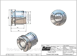 Соединение MANN-TEK "папа" 4-х дюймовое, резьбовое, 16 Бар