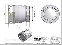 Соединение MANN-TEK "папа" 3-х дюймовое, резьбовое, 16 Бар