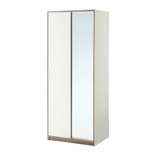 Гардероб ТРИСИЛ белый, зеркальное стекло ИКЕА, IKEA 