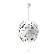 Светильник подвесной ИКЕА ПС 2014 белый/серебристый, 52 см