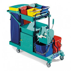 Пластиковая двухведерная тележка в комплекте с мешком 120 л