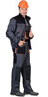 Костюм "МАНХЕТТЕН" короткая куртка, п/к, т.серый с оранжевым и черным, фото 1