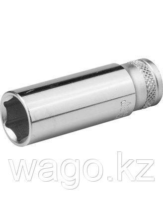 ТОРЦОВАЯ ГОЛОВКА KRAFTOOL 27817-12_Z01, INDUSTRIE QUALITAT, УДЛИНЕННАЯ, CR-V, FLANK, ХРОМОСАТИНИРОВАННАЯ, 1/4,, фото 2
