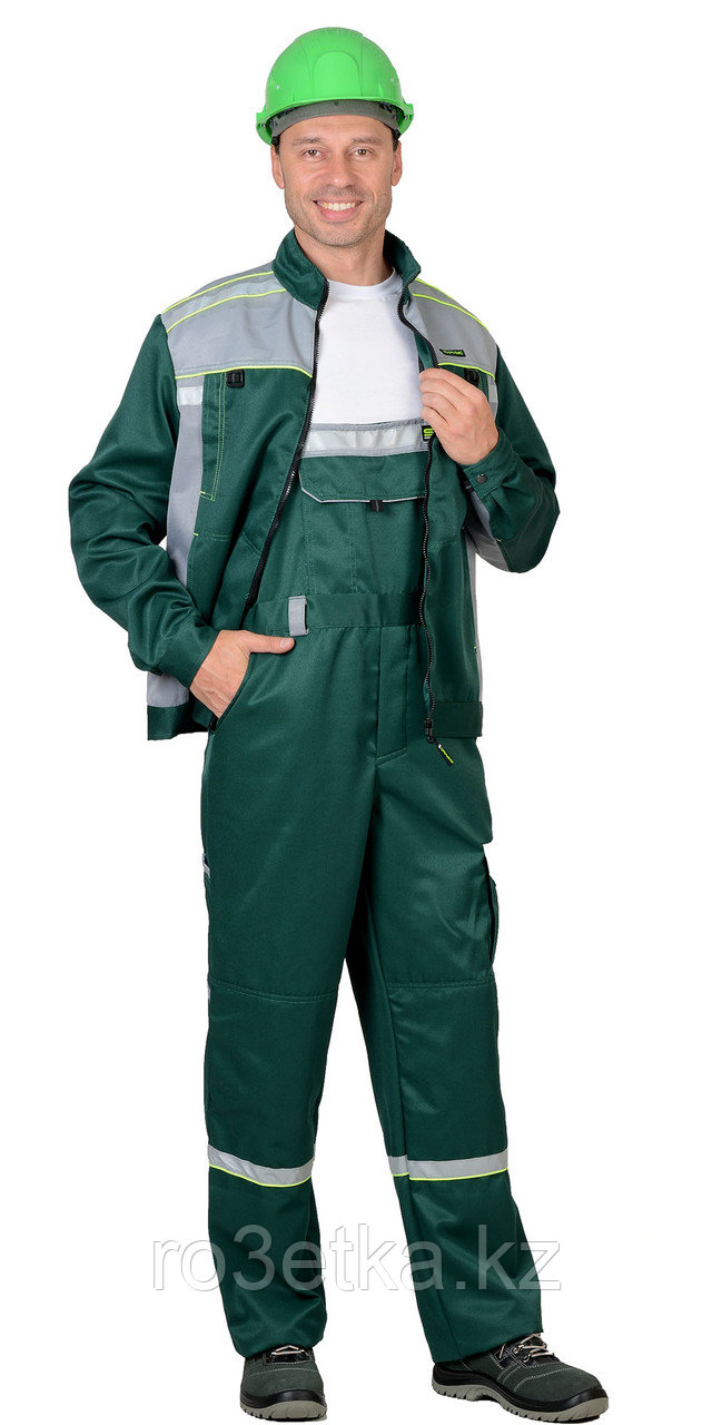 Костюм "ПРАКТИК-1"летний, куртка, п/к., зеленый с серым тк.CROWN - фото 4 - id-p49271257