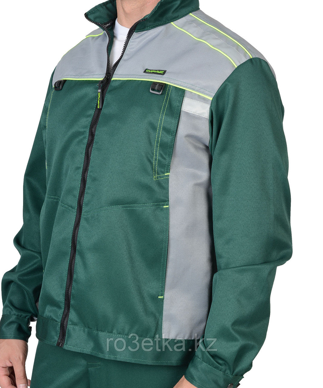 Костюм "ПРАКТИК-1"летний, куртка, п/к., зеленый с серым тк.CROWN - фото 5 - id-p49271257