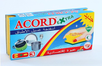 "Acord" губка EXTRA 3шт в картон коробке