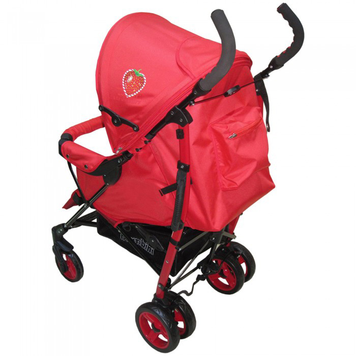 Коляска BAMBINI SHUTTLE + накидка на ножки Красный/Red Strawberry