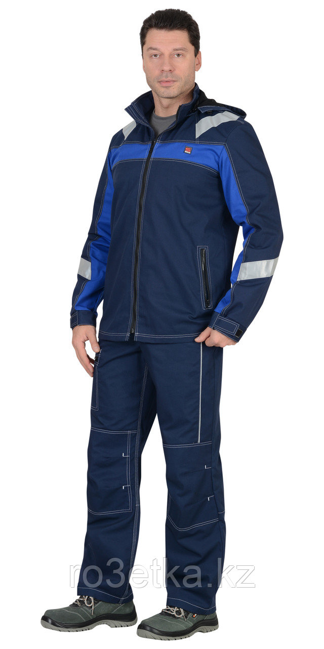 Костюм "Сидней" летний: куртка, брюки синий с ваильковым тк.Rodos (245 гр/кв.м)