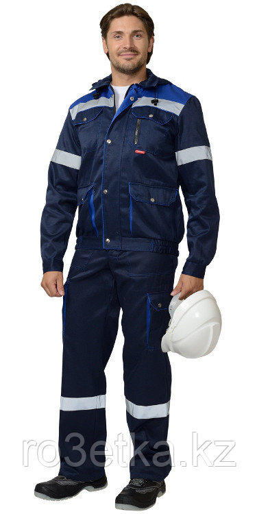 Костюм "ТИТАН" куртка кор., п/комб. синий с васильковым и СОП