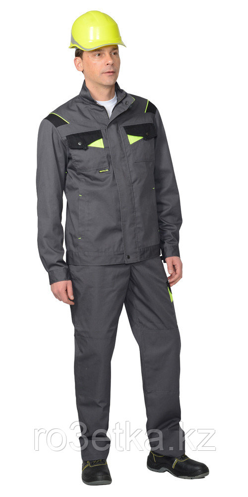 Костюм "Ховард" : куртка,брюки цв. темно-серый с черной и лимонной отд.