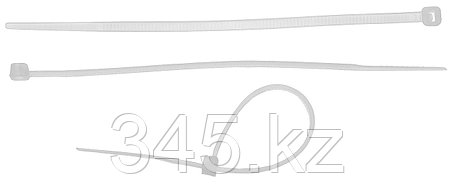 Кабельные стяжки белые КС-Б1, 3.6 x 300 мм, 100 шт, нейлоновые, ЗУБР, фото 2