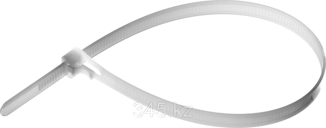 Кабельные стяжки разъемные белые КСР-Б1, 7.5 x 150 мм, 100 шт, нейлоновые, ЗУБР - фото 1 - id-p45491249