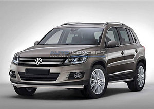Защита переднего бампера d42 Volkswagen Tiguan, Sport & Style 2011-2017