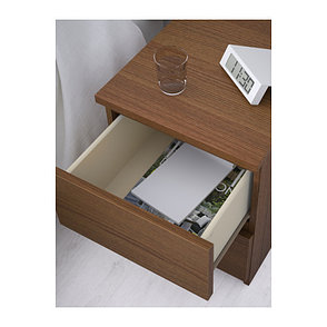 Тумба с 2 ящиками МАЛЬМ коричневая морилка ясеневый шпон ИКЕА, IKEA , фото 2
