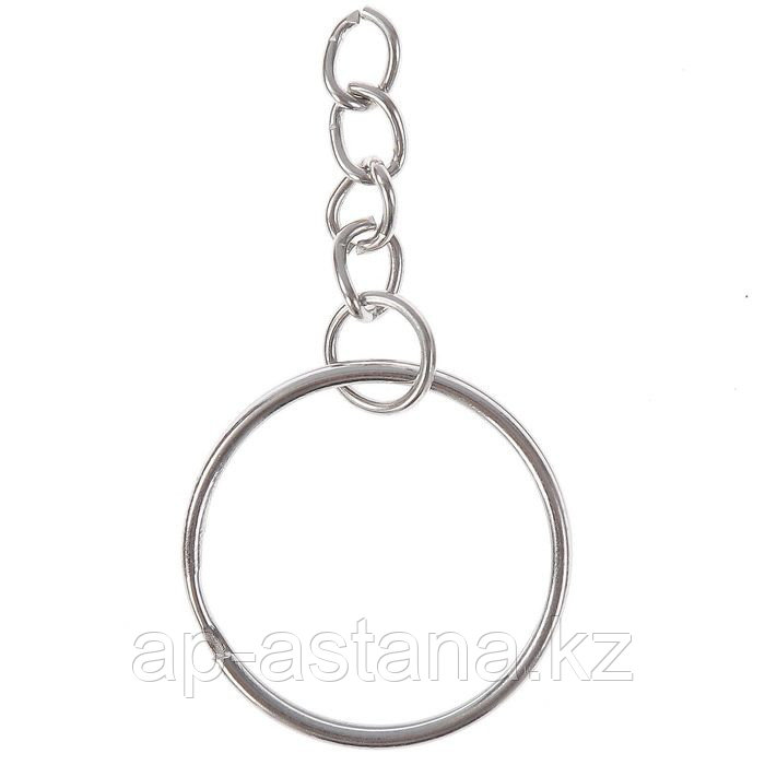 Основа для брелока кольцо металл с цепочкой серебро 2,4х2,4 см - фото 1 - id-p49331160