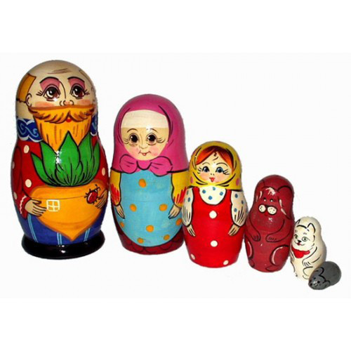 Русские народные игрушки - Матрешка "Репка" 6 персонажей - фото 3 - id-p49330438