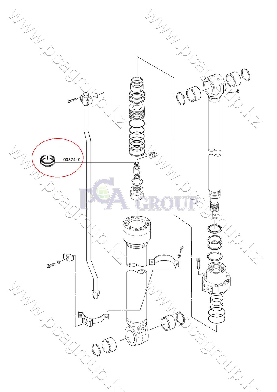 0937410 Сальник гайки штока гидроцилиндра рукояти HITACHI ZX230LC; ZX240H; ZX250; - фото 1 - id-p49341689