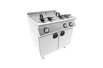 Фритюрница Двойная Электрическая + шкаф и  2 двери Inoksan