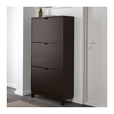 Шкаф для обуви с 3 отделения СТЭЛЛ черно-коричневый ИКЕА, IKEA, фото 2