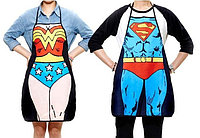 Парные фартуки Супермен и Чудо-женщина