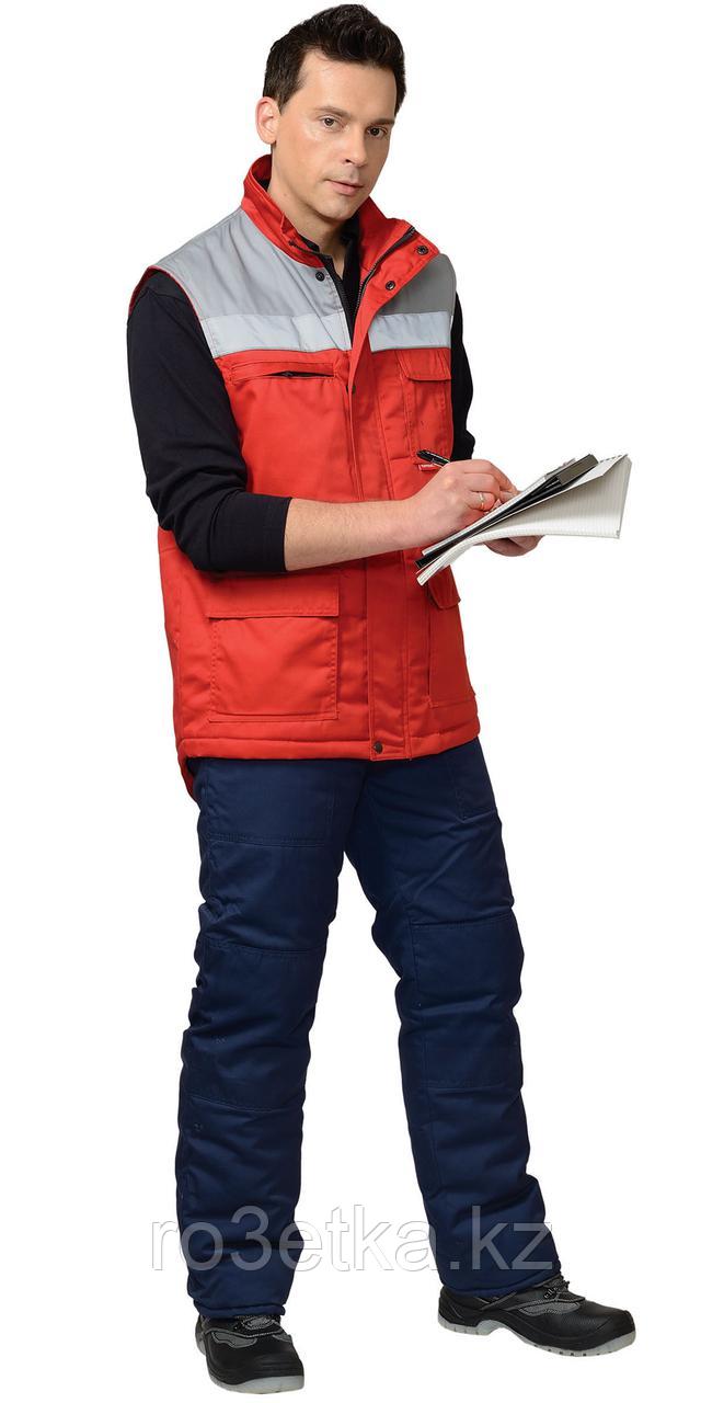 Жилет "СПЕЦ" утеплённый мужской красный с серым