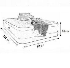 Односпальная надувная кровать со встроенным насосом, Intex 67766, фото 3